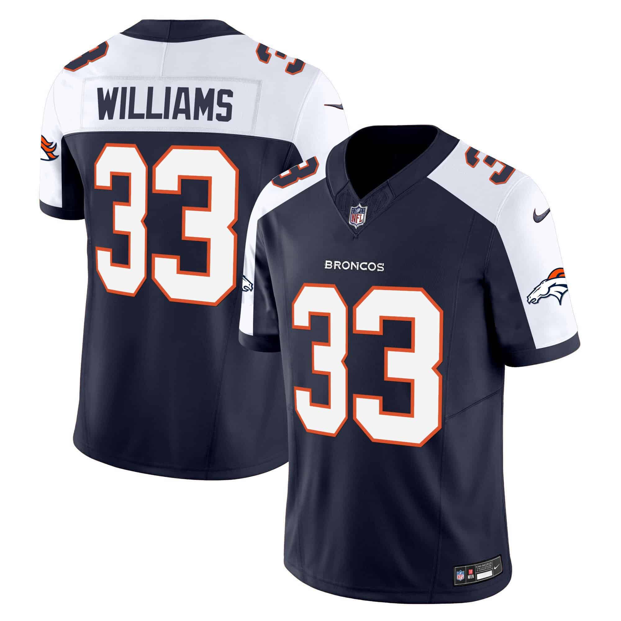 Men Denver Broncos #33 Williams Blue 2024 Nike Vapor Limited NFL Jersey style 1->indianapolis colts->NFL Jersey